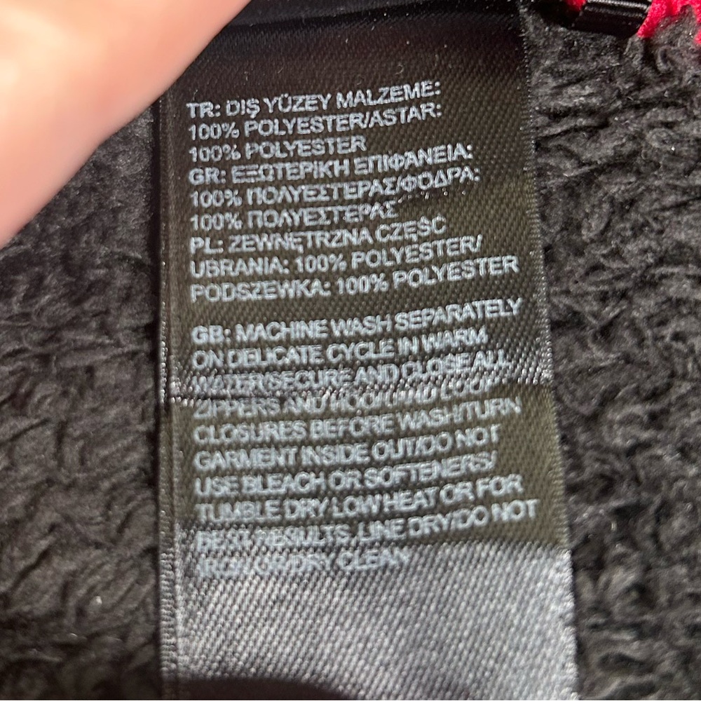 THE NORTH FACE Osolita Jacket Black Pink Fleece Women Large Plush - Picture 5 of 9